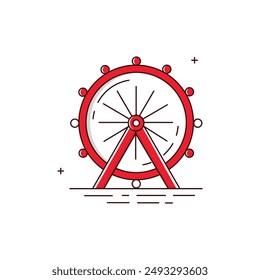 Ferris Wheel Vector Icon Design