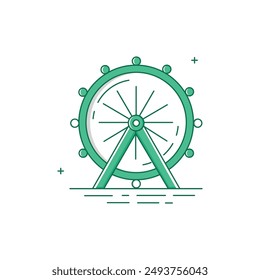 Ferris Wheel Vector Icon Design