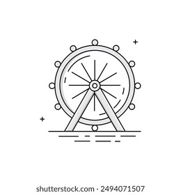 Ferris Wheel Vector Icon Design