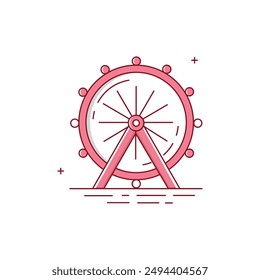 Ferris Wheel Vector Icon Design