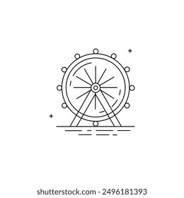 Ferris Wheel Vector Icon Design