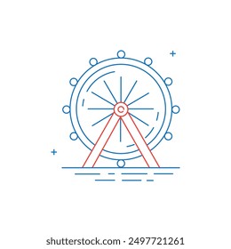 Ferris Wheel Vector Icon Design