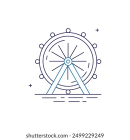 Ferris Wheel Vector Icon Design