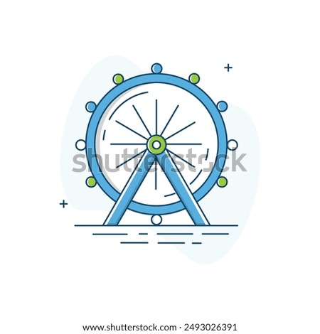 Ferris Wheel Vector Icon Design