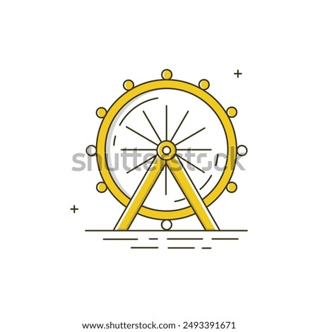 Ferris Wheel Vector Icon Design