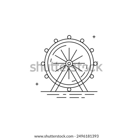 Ferris Wheel Vector Icon Design