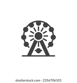 Ferris wheel vector icon. filled flat sign for mobile concept and web design. Ferris wheel glyph icon. Symbol, logo illustration. Vector graphics