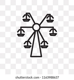 Ferris wheel vector icon isolated on transparent background, Ferris wheel logo concept