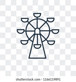 Ferris wheel vector icon isolated on transparent background, Ferris wheel logo concept