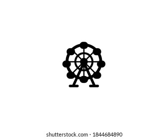 Ferris wheel vector icon. Isolated Ferris wheel illustration