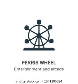 Ferris wheel vector icon on white background. Flat vector ferris wheel icon symbol sign from modern entertainment and arcade collection for mobile concept and web apps design.