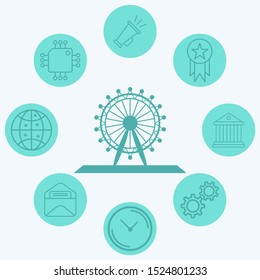 Ferris wheel vector icon sign symbol