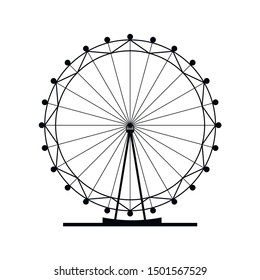 Ferris wheel Vector Icon. Silhouette atraktsion colorful ferris wheel. illustration.