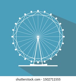 Ferris wheel Vector Icon. Silhouette atraktsion colorful ferris wheel. illustration.