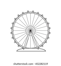 Ferris Wheel, vector icon, symbol