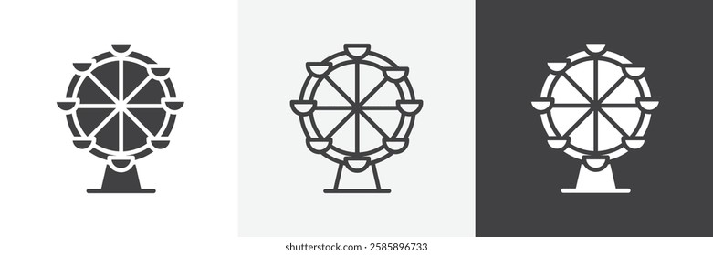 Ferris wheel vector icons collection graphic designs for ui designs