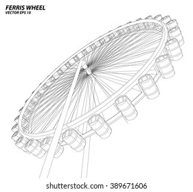 ferris wheel. Vector illustration.