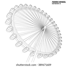 ferris wheel. Vector illustration.