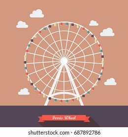 Ferris wheel vector illustration