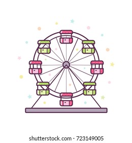 Ferris wheel. Vector illustration.