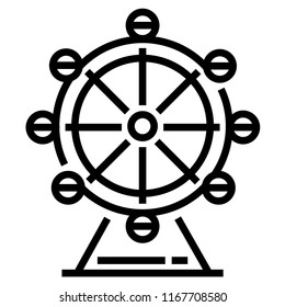 Ferris wheel vector illustration in line stroke design