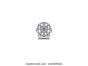 Ferris Wheel Vector Isolated Emoticon. Ferris Wheel Icon