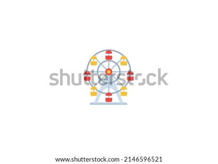 Ferris Wheel Vector Isolated Emoticon. Ferris Wheel Icon