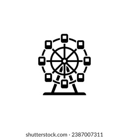 Ferris wheel vector isolated icon on white background.