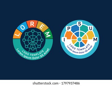 Ferris wheel vector logo design template