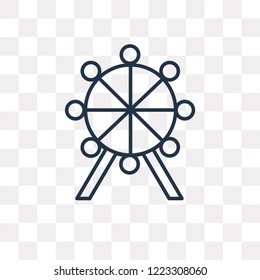 Ferris wheel vector outline icon isolated on transparent background, high quality linear Ferris wheel transparency concept can be used web and mobile