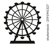 ferris wheel vector silhouette, amusement park ferris wheel