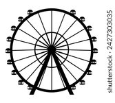 Ferris wheel Vector Silhouette Illustration.
