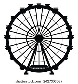 Ferris wheel Vector Silhouette Illustration.