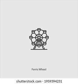 Ferris wheels icon vector icon.Editable stroke.linear style sign for use web design and mobile apps,logo.Symbol illustration.Pixel vector graphics - Vector