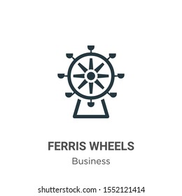 Ferris wheels vector icon on white background. Flat vector ferris wheels icon symbol sign from modern business collection for mobile concept and web apps design.