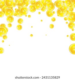 Ferritin round droplets scattered randomly.  Beauty treatment and nutrition skin care.   Healthy life concept. Medical and scientific background. 