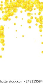 Ferritin round droplets scattered randomly.  Beauty treatment and nutrition skin care.   Essential vitamins vector illustration.  Wellness concept.