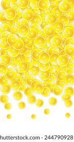 Ferritin round droplets scattered randomly.  Beauty treatment and nutrition skin care.   Healthy life concept. Essential vitamins vector illustration. 