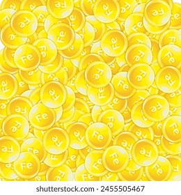 Gotitas redondas de ferritina esparcidas al azar.  Tratamiento de belleza y nutrición cuidado de la piel.   Concepto de vida saludable. Ilustración vectorial de vitaminas esenciales. 