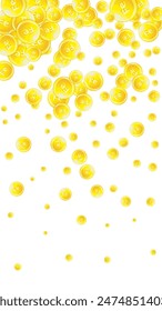 Ferritin round droplets scattered randomly.  Beauty treatment and nutrition skin care.   Medical and scientific background.  Healthy life concept.