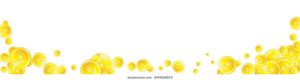 Ferritin round droplets scattered randomly.  Beauty treatment and nutrition skin care.   Healthy life concept. Medical and scientific background. 