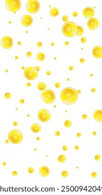 Ferritin round droplets scattered randomly.  Beauty treatment and nutrition skin care.   Healthy life concept. Essential vitamins vector illustration. 