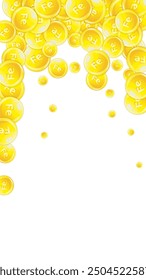 Ferritin round droplets scattered randomly.  Beauty treatment and nutrition skin care.   Medical and scientific background.  Wellness concept.