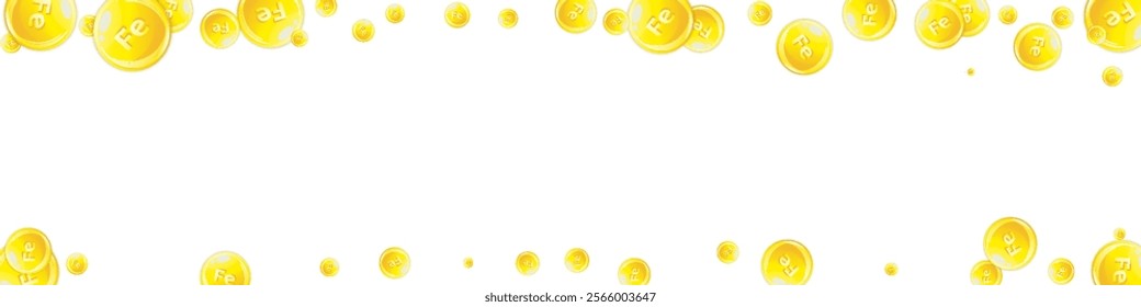 Ferritin round droplets scattered randomly.  Beauty treatment and nutrition skin care.   Healthy life concept. Medical and scientific background. 