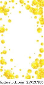 Ferritin round droplets scattered randomly.  Beauty treatment and nutrition skin care.   Medical and scientific background.  Wellness concept.