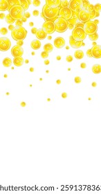 Ferritin round droplets scattered randomly.  Beauty treatment and nutrition skin care.   Essential vitamins vector illustration.  Wellness concept.