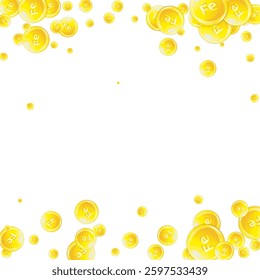 Ferritin round droplets scattered randomly. Beauty treatment and nutrition skin care. Healthy life concept. Essential vitamins vector illustration.