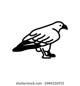 Icono de glifo de halcón ferruginoso, Ilustración vectorial