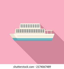 Ferry Boat Dock Icon Flat Vector. Water Sea. Car Cargo