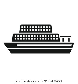 Ferry Boat Dock Icon Simple Vector. Water Sea. Car Cargo